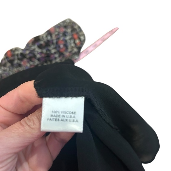 Misa Raina asymmetrical midi dress size XS mixed ditsy floral ruffle mock neck - Picture 10 of 13